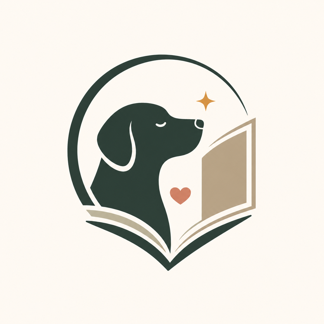 犬と本のイラスト